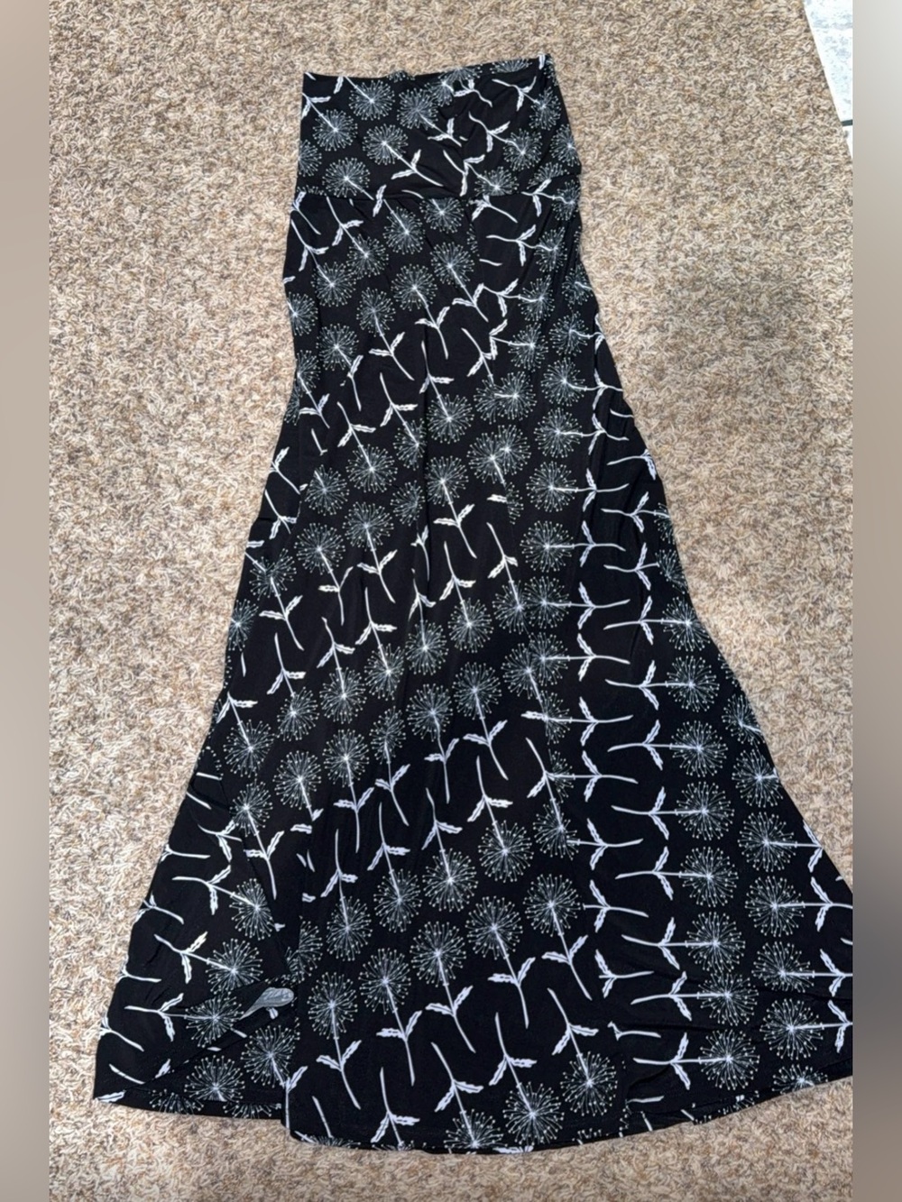Lularoe XXS white and black dandelion maxi or strapless dress